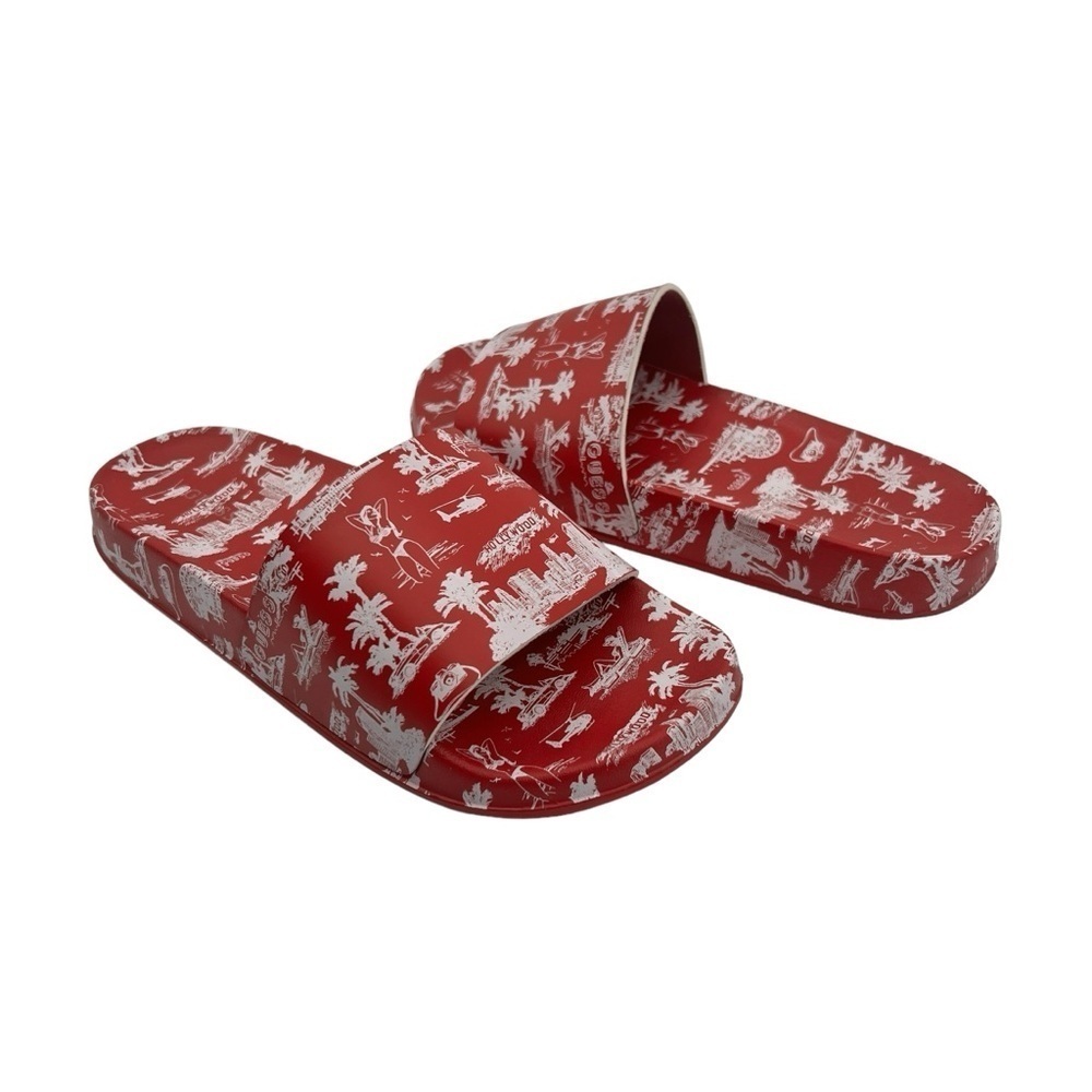 GUESS Red Savan Platform Slip On Slide Sandals Size 8 Women’s